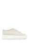 Men's White Lace-Up Thick-Soled Sports Shoes, Leather Sneaker 26Sfd6107Ft