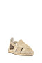 Women's Beige Suede Leather Espadrille Sandals 26Sfd205410 - 7