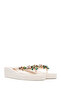 Women's White Flip Flops with Stones and Wedge Heel Jelly Slippers 26Sfe4941Pv - 2