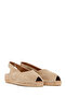 Women's Beige Suede Leather Espadrille Sandals 26Sfd205710 - 2