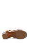 Women's Tan Ankle Buckle Thick High Heel Suede Leather Sandals 26Sfd152610 - 6