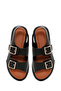 Women's Black Double Buckle Sandals 25Sfe 480518 - 6