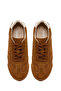 Women's Tan Lace-Up Suede Leather Sneaker 26Pfd420410 - 4