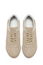Women's Beige Lace-Up Suede Leather Sneaker 26Pfd420410 - 4