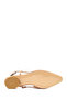 Women's Beige Open Back Short Thick Heeled Leather Ballerinas 26Pfd160918 - 5