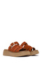 Women's Cinnamon Thick Soled Suede Leather Comfort Slippers 25Sfd 341310 - 3