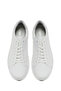 Women's White Lace-Up Thick-Soled Sports Shoes, Leather Sneaker 26Pfd3701Ft - 4