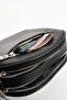 Black Women's Faux Leather Adjustable Crisscross Straps 2-Eye Strap Shoulder Bag - 8