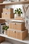 Marion - Set of 4 Bamboo Multi-Purpose Baskets with Inner Protection, Covers, Organizer, Storage Box