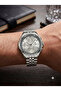 Men's Silver Gold Metal Cord White Dial Function Wristwatch 2 Year Warranty