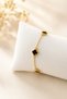 Gold Color Steel Black Enamel Bracelet