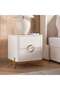 Ocrai Night Stand With 2 Drawer Marble - White & Gold