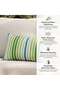 Tonal Stripe Lumbar Pillow With Zipper Closure 240 Gsm - 30x50 Cm - Green - 5