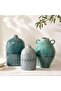 Yuto Stoneware Ombre Vase With Handle 20x20x28cm - Turquoise Blue - 3