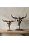 Renault Metal Abstract Bull Skeleton Figurine 68x22x81cm - Silver - 3