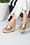 Gold Filled Heeled Women's Slippers K250101509
