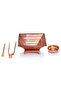 Copper Hawan Kund Agnihotra Set of 5 Item (Agnihotra Pot + Stand + Fork + Spoon + Dish) - 8