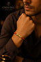 Yellow Red 5 Star Fan Bracelet Adjustable Cord Handmade Macrame Hematite - 2