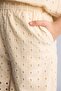 100% Cotton Regular Fit Elastic Band Leg Brode Ecru Trousers for Girls G0894A826Hs - 5