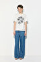 Floral Embroidered Cotton T-Shirt - White - 2
