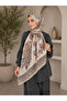 Woodpecker Patterned Cotton Shawl-Beige - 2