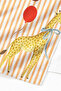 Children's Beach Towel with Cute Animal Figures - Orange Striped Safari Quick-Dry Microfiber Towel - 5