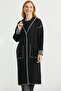 Shawl Collar Snap Fastener Long Knitwear Cardigan - Black - Dark Gray - 4
