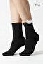 Women's Cotton Heart 4 Pairs Short Socks Black - 4