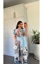 Picasso Patterned Dress Light Blue - 4