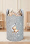 Unisex Sleepy Bear Patterned Baby Kids Room Organizer Storage Box Toy Dirty Basket 50X40 cm