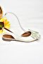 S726921204 Beige Satin Fabric Bow Women's Ballerinas - 5