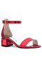Elsa Red Mirrored Thick Heeled Girls' Evening Dress Shoes - 2
