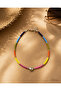 Dd790 Colorful Thin Beaded Gold Intermediate Detailed Handmade Anklet Pink Yellow Orange Green Blue Gold - 2