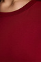 Women's Relax Fit Relaxed Cut Short Sleeve Crew Neck Claret Red T-Shirt - 4