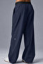 Dark Navy Blue Color Regular Black Basic Trousers with Elastic Waist - 3