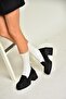T996152002 Black Suede Thick Heeled Women's Shoes - 2