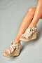 S996054409 Beige Wedge Heeled Women's Shoes - 5