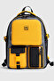 Hkn 9013 Set of 3 Children's Elementary School Backpacks, School Bags, Multi-Compartment Orthopedic Back Packs, Mustard - 3