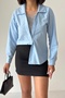 Asymmetrical Cut Blouse with Collar Detail - 3