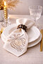 6-Piece Lotus Stone Patterned Linen Napkin Set – 34X34 cm Decorative Table Napkin for Special Occasions - 3