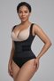 Women's Black Hourglass Body Corset Adjustable Agrafla Waist Belly Tightening and Gathering Body Corset