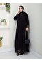 Lace Detail Plus Size Casual Dress - Black - 6