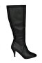 R372453002 Black Suede Thin Heeled Women's Boots - 7