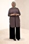 38111 Plus Size Basic Combed Cotton Tunic - Mink