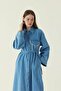 Lace Detailed Denim Dress Blue - 4