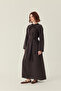 Lace Piece Tensel Dress Bitter Brown - 3