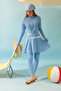 Garnished Swimsuit Skirt Baby Blue - 3