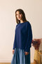 Cotton Long Sleeve T-Shirt Navy Blue - 5
