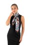 Black Lilies Pattern Voile Silk Scarf