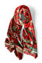 Burgundy Almond Flower Silk Scarf - 4